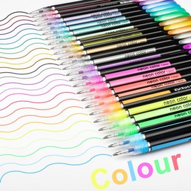 Mutsitaz Gel Pen Set Including Glitter Metallic Pastel 4 Types for Drawing Writing Adults and Colouring Books by 48 Piece