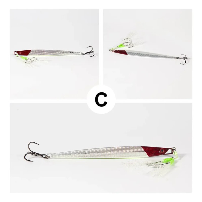 5 Pcs Jigs Luminosos 60g Señuelos Pescar Grante Lance Largo