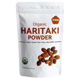 Iyasa Holistics Organic Haritaki Fruit Powder Harde Harad Terminalia chebula Kadakapudi 8Oz 225Gm Digestion Gas Relief Healthy Bowel Function Ayurveda Superfood Resealable Pouch