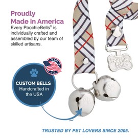 PoochieBells Handcrafted Dog Doorbell for Potty Training – Easy & Quick, Doggie-Safe USA-Made Dog Door Bell with Perfect Sound, Dog Trainer-Recommended for Over 20 Years, London Plaid