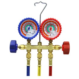 Imperial Tool 500C Brass Manifold R12 2-Valve, R22, R502, 3" - 60" Hoses