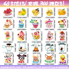 Jetec 300 Pcs Scratch and Sniff Stickers for Kids,68 Styles Teachers Scented Motivational Sticker Parents Reward Incentive Smelly Stickers Bulk Students Classroom Chart School Supplies