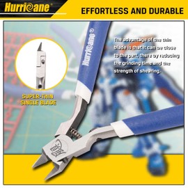 HURRICANE Professional Model Nippers for Gundam - 4.8" Single-Blade Precision and Auto-rebound Spring, Hobby Nippers for Gundam Repairs and Fixes, Includes Leather Sheath & Replacement Springs