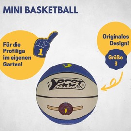 Best Sporting Mini Basketball Adventure I Basketball Size 1 I Small Ball in Blue/Cream I Children's Basketball with 160 g I Basketball Small I Basketball Mini I Small Basketball