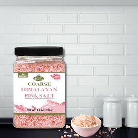 Good Tierra Himalayan Pink Salt in Jar - Coarse, 2.5 lb - Ideal for Bath Salt, Table Salt Grinders, and Spice Jars