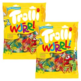 Trolli Wurrli Gummy Sweet Worms, 6 Irresistible Gummy Fruity Flavours, 150g - 2x Share Bags