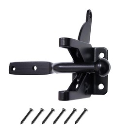 Pair of Self Locking Gate Latch Automatic Gravity Lever for Wood Fence Gate Door Latches, Left and Right (Spring Cable Pull)