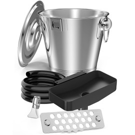 Upgraded Rear Grease Drainage Funnel for Blackstone Grease Catcher,Grease Bucket W/Lid,Innovative Blackstone Grease Trap with Separated Stainless Grease Gate,Blackstone Griddle Accessories