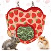 Estivaux Rabbit Hay Feeder Bag Strawberry Guinea Pig Hanging Hay