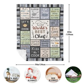 JUCIPAY Chef Gifts for Men/Women, Cooking Gifts for Men/Women, Gift for Cooks, Gift for Cooking Lovers, Chef Blanket 60"x50"