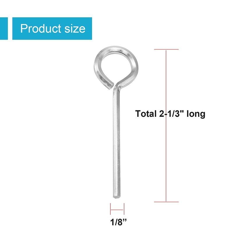 Vkinman 10Pcs 1/8 inch Allen Wrench Keychain Standard Hex Dogging