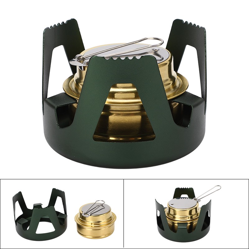 Mini Alcohol Stove Brass Aluminum Alloy Safe Windproof Portable Widely
