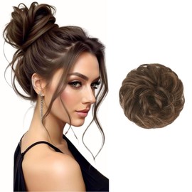 Haarteil mit Gummiband Dutt Haarteile Gelockt Haaren mit Haargummi Synthetisch Hochsteckfrisuren Haarverlängerung Haardutt Messy Bun Haarteile für Damen Mädchen Pferdeschwanz