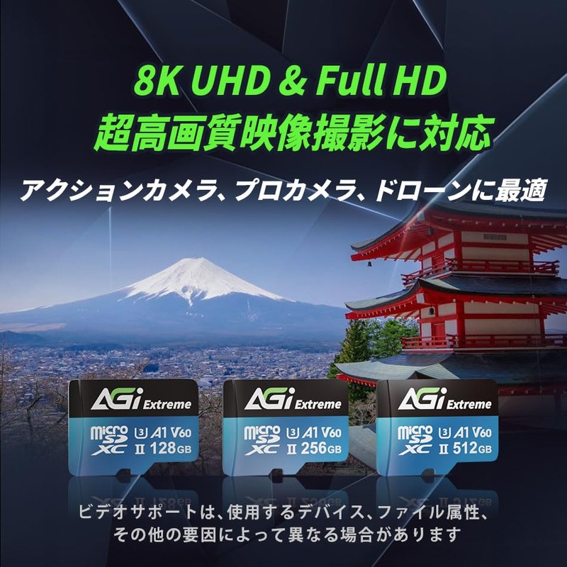 AGI V60 Extreme Micro SD Card 128GB UHS-II U3 Maximum