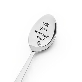Girlfriend Boyfriend Wedding Gifts for Bride Groom Engagement Gifts for Fiancee Fiance Men Women Valentines Day Date Night Gifts for Couples Spoon for Coffee Tea Lovers Will You Marry Me Spoon