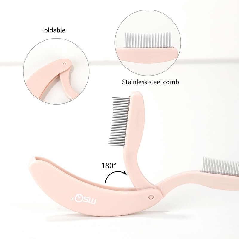 Folding Eyelash Comb Eyelash Separator Arc Designed Eyebrow Grooming Brush