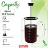 SIMAX French Press Coffee Maker, 1 Liter Coffee Press, Dishwasher