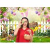 CYLYH 10x8ft Easter Bunny Backdrop - Happy Easter Day Background