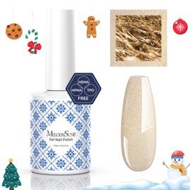 MelodySusie Fleurwee Plant-based UV Gel Nail Polish Hema Free 21 Non-Toxic Glitter Brown P33 Long Lasting No Chip Christmas Gel Polish Gifts for Women Finger Toe Fall Nail Art Salon Manicure at Home