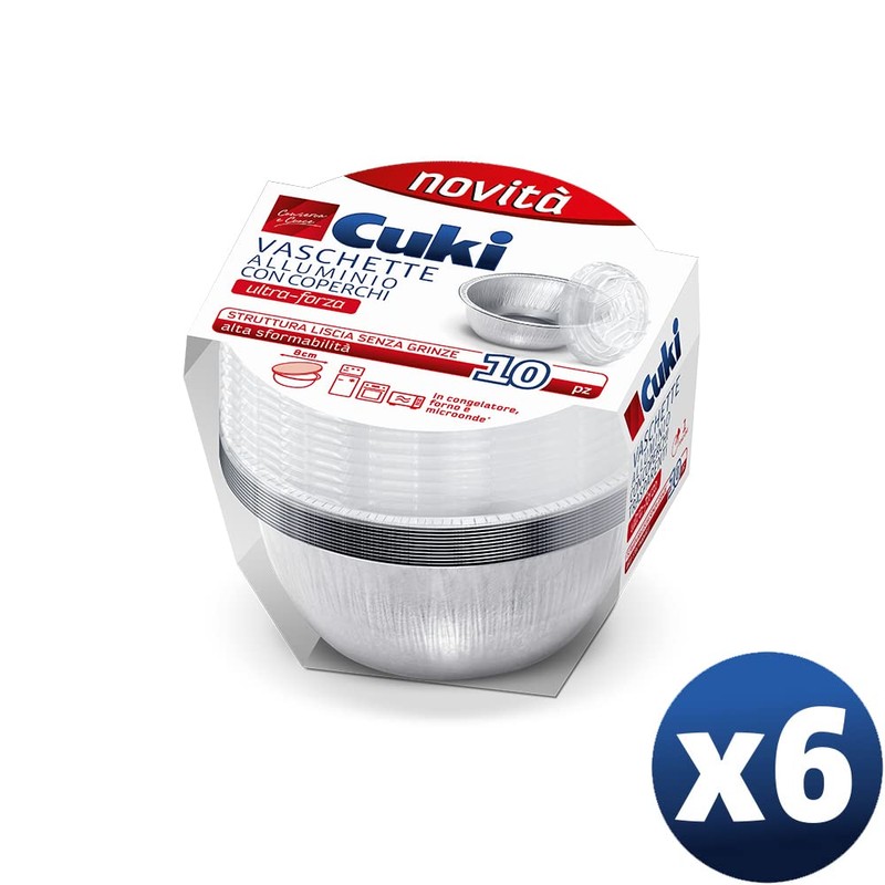 Cuki 6 Packs of 10 Aluminium Bowls with Super Strong
