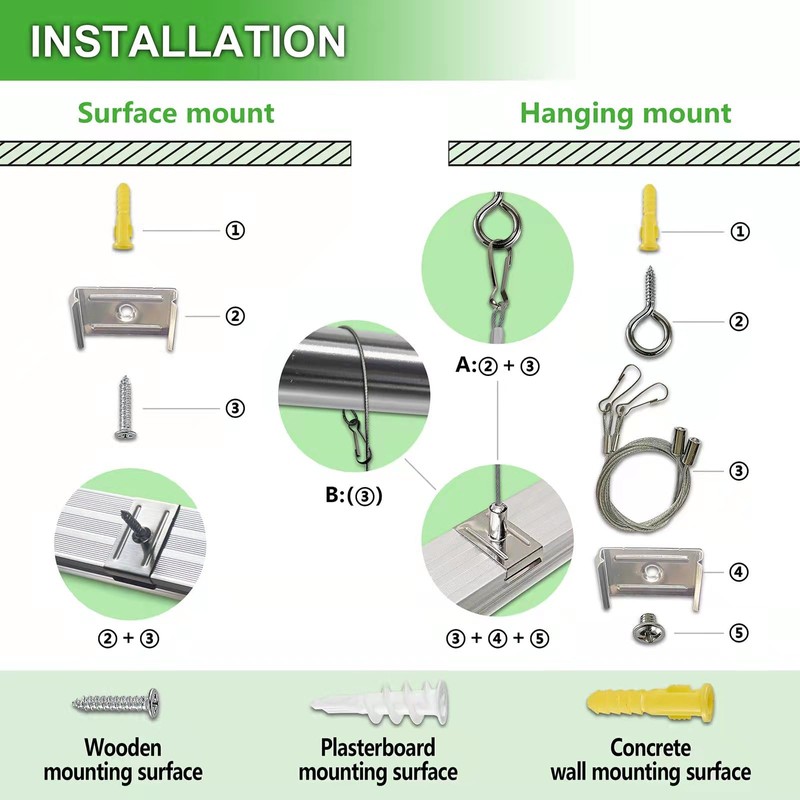 Skymoatled 8Pack 4FT LED Shop Light Garage Lights,50W 6000K 7500LM