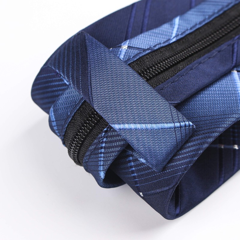 Corbata con cierre preatada para hombre, diseño de rayas, para