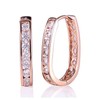 GULICX Rose Gold Electroplated White Zircon Channel Setting Lady Women's