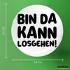 Huuraa Badge "Bin da kann losgehen" [German Language] Gift Size
