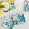 Highland Home Assorted Tumbled Tile Coaster Set - Coral Life
