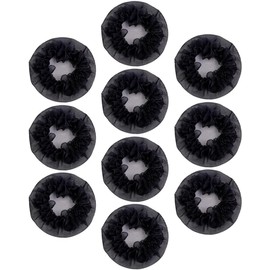 Paquete de 10 Redecillas Cabello Negras de Poliéster, Elásticas y Reutilizables para Bailarinas Profesionales en Ocasiones Formales