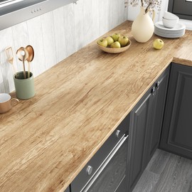 VEELIKE Rustic Oak Wood Contact Paper Peel and Stick Countertops Waterproof Wood Wallpaper for Desk Cabinets 15.7''x118'' Self Adhesive Countertop Contact Paper Woodgrain Vinyl Wraps for Furniture