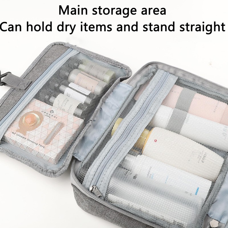 HUSHAX 4 Fold Travel Hanging Toiletry Bag, Hanging Makeup Storage