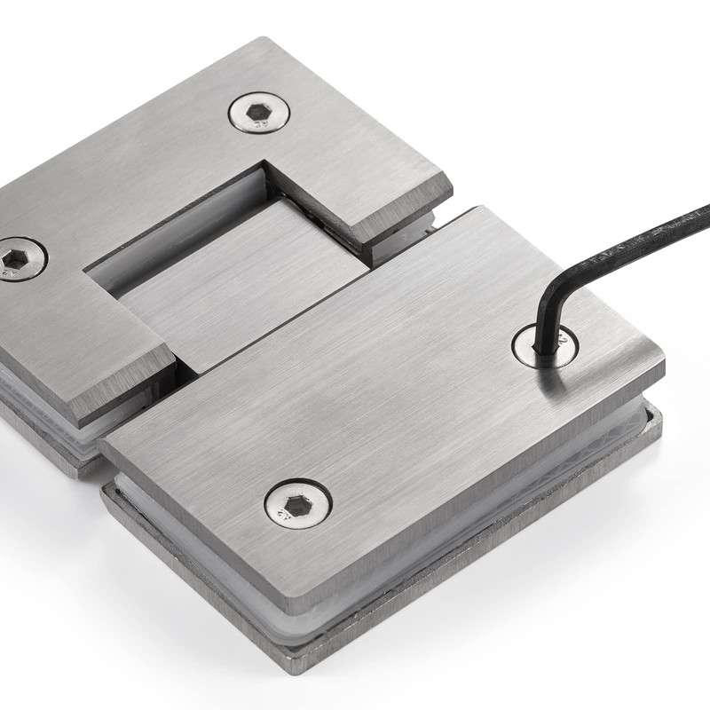 Ranbo Heavy Duty 180 Degree Shower Glass Door Hinge, Solid