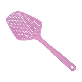 Strainer Scoop Strainer Food Strainer Drain Water Scoop with Handle Kitchen Tool for Water Leak Cooking Baking (Pink)