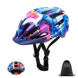 Kids Bike Helmet for Boys & Girls Ages 5-7-9-10-12-14 Adjustable Kid Cycle Helmet with Visor & Light, Lightweight & Safe for Cycling Scooters and Skating 50-57cm