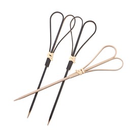 100PCS 4.7inch Heart Shaped Cocktail Picks Bamboo Picks Skewers Toothpicks Sticks Appetizers Barbeque Sandwich Fruit Picks(black)