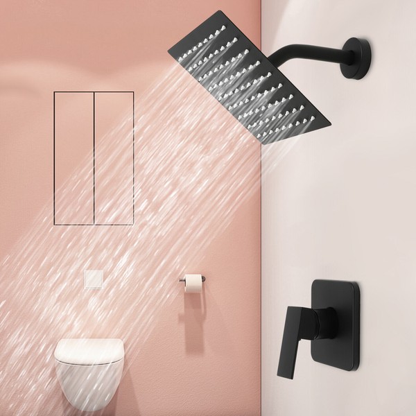 N/A Shower Faucet Set with Valve Bathroom 8” Rain Shower