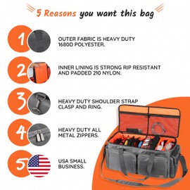 Heavy Duty - DJ Cable Bag Organizer with Detachable Dividers – Cable Bag – DJ Bag for Equipment - DJ Gig Bag - Music Equipment & Accessories -DJ Bag - Heavy Duty Exterior & Padded Nylon Interior