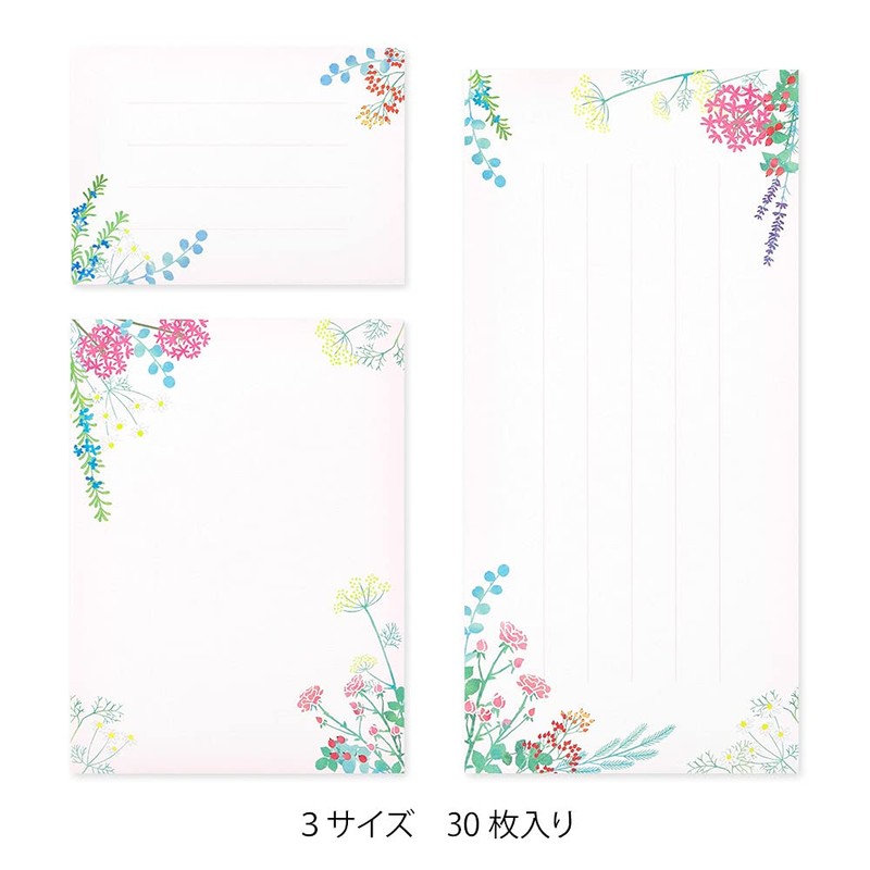 Midori 89517006 Single Pencil Notebook, 3 Sizes, Bouquet Pattern, 30