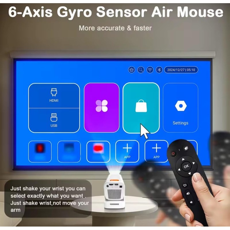 HY260 Pro Auto Focus Mini Projector, 330 ANSI, Native 1080P