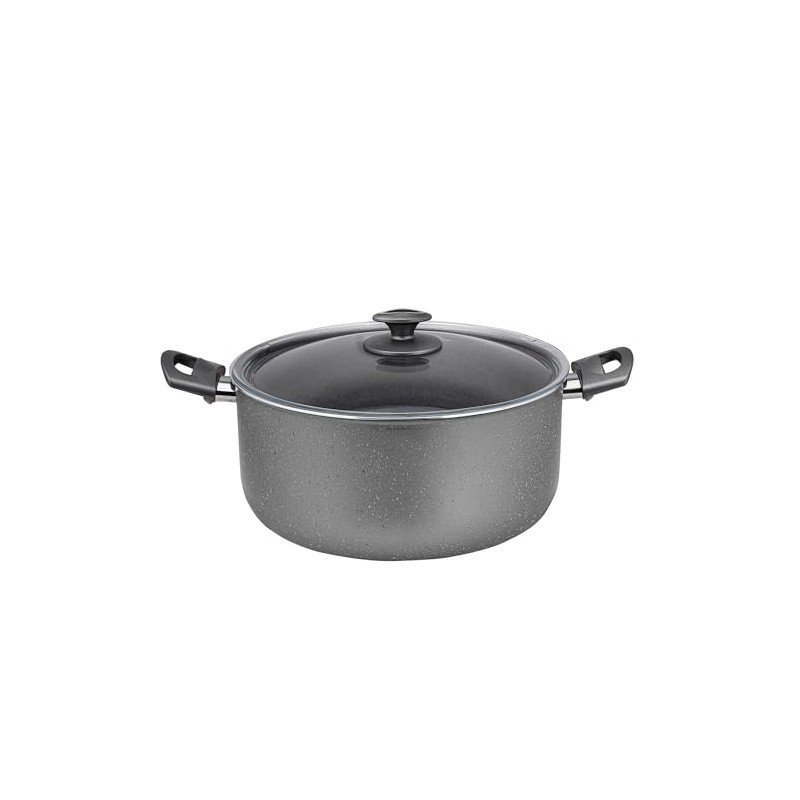 FRED Granite Non-Stick Deep Stock Pot with Glass Lid (10L