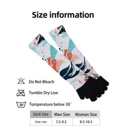 SnuYucto Funny Toe Socks for Men and Women | 3 Pairs Pack | Abstract Graffiti Five Finger Barefoot Socks | Novelty Giftable Printed Socks for Running | One Size 9-13 Fits All