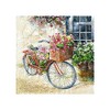 Serviette with "Cottage Bike Bicycle Basket with decoupage style, Set