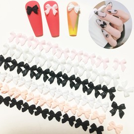 wozidi 60pcs White Nail Art Charms Decoration for Acrylic Nails BowNail Charms Bulk Supplies Accessories Kit Design for DIY Nail Crafts.