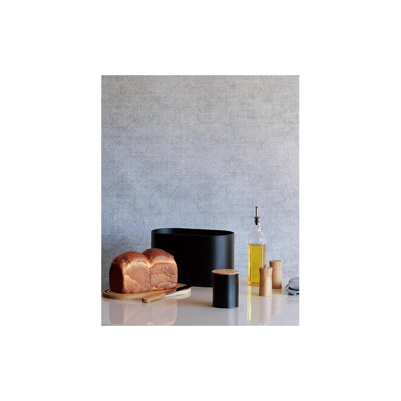 Sato Metal Canister Wood Black Size: Approx. W 3.8 x