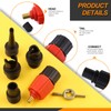 Rustark 6Pcs Red Inflatable SUP Pump Adaptor Tool Set with