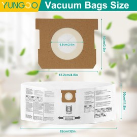 for Ridgid Shop Vac Bags 6-9 Gallon Wet/Dry Vacuums, 15 Pack VF3503 Repalcement Vacuum Bags, High-Efficiency Dust Collection Filter Bags Size B
