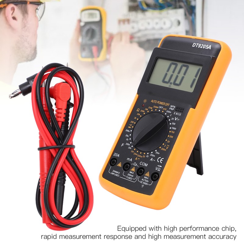 DT9205A Multimeter Digital Universal Meter Multifunctional Electrical Tester with High