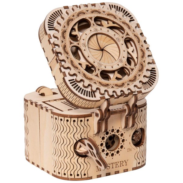 ROKR 3D Wooden Puzzle Password Box Model Kits for Adults and Teens to Build Combination Lock Mechanism Christmas/Birthday