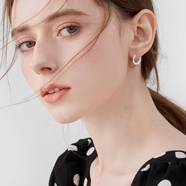 Twoowl Opal Earrings 925 Sterling Silver Opal Hoop Earrings Hypoallergenic Earrings for Sensitive Ears Opal Jewellery Gifts Birthday Christmas for Women Girls